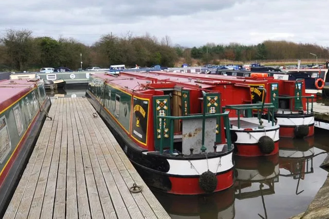 Canal Boats Moored at Anderton